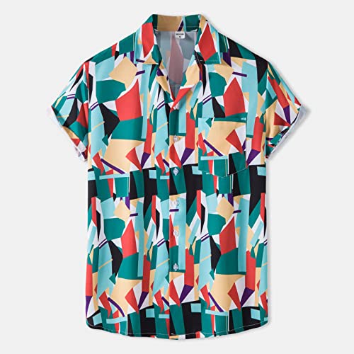 Chemise hawaïenne pour hommes mode été à manches courtes et col cubain décontracté