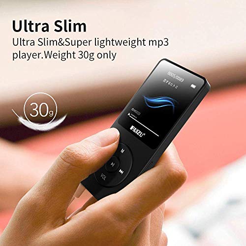 Image of RUIZU 64GB MP3 Player with Bluetooth 5.3, 1.8 inch Screen & 80H Playback | Portable Music Player with FM Radio, Voice Recorder, EBook, Audio Shuffle Playback, Lightweight 30g, Up to 128GB MicroSD Card