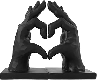 Heart Hands Sculpture - Love Finger Resin Statue - OK ASL Hand Sign Desk Statue - Classic Hand Gesture Decor - Black Decor Living Room Accent Home - Hand Ring Holder Women
