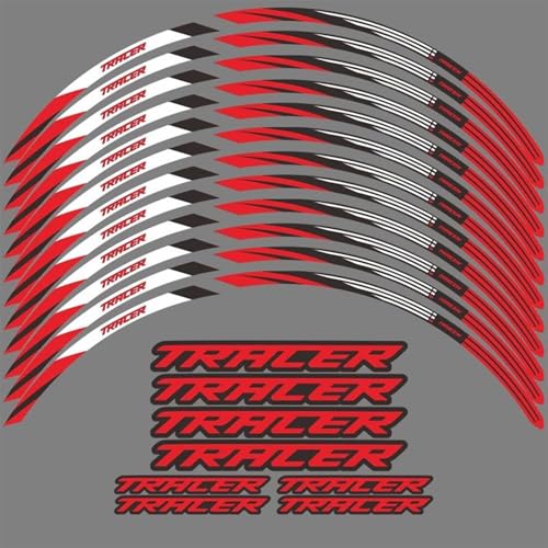 NMBZVE Felgenaufkleber Motorrad-Radaufkleber Reflektierende Radaufkleber Abziehbilder Reflektierende Felgen Für Y&amaha Für Tracer 7 GT 700 2018–2023(Style 2)