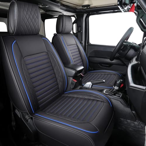 Image of Aierxuan Jeep Wrangler JK JL Seat Covers 4 Door (Black-Blue)
