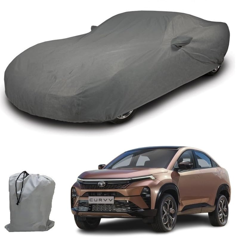 Image of ARCUATE Triple Layer Custom fit Car Body Cover for Tata Curvv |Top Layer Dustrproof | Middle Layer Waterproof | Bottom Layer Scratch Protection | Outdoor Indoor Fabric