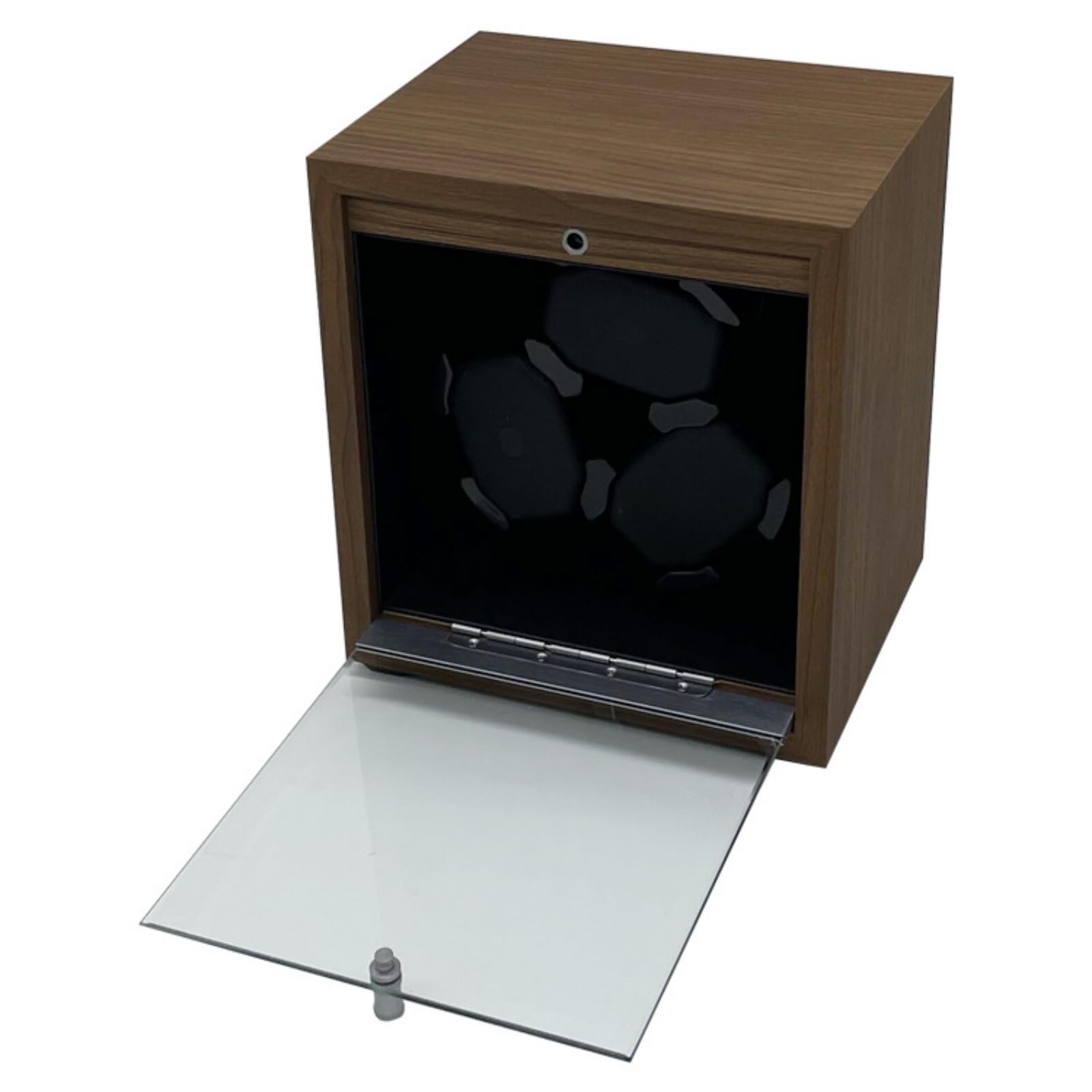Uhrenbox mit Glastür Holzoptik Uhrenbeweger Stilvoll Uhrenbewegerbox für Uhrensammler, Kommode