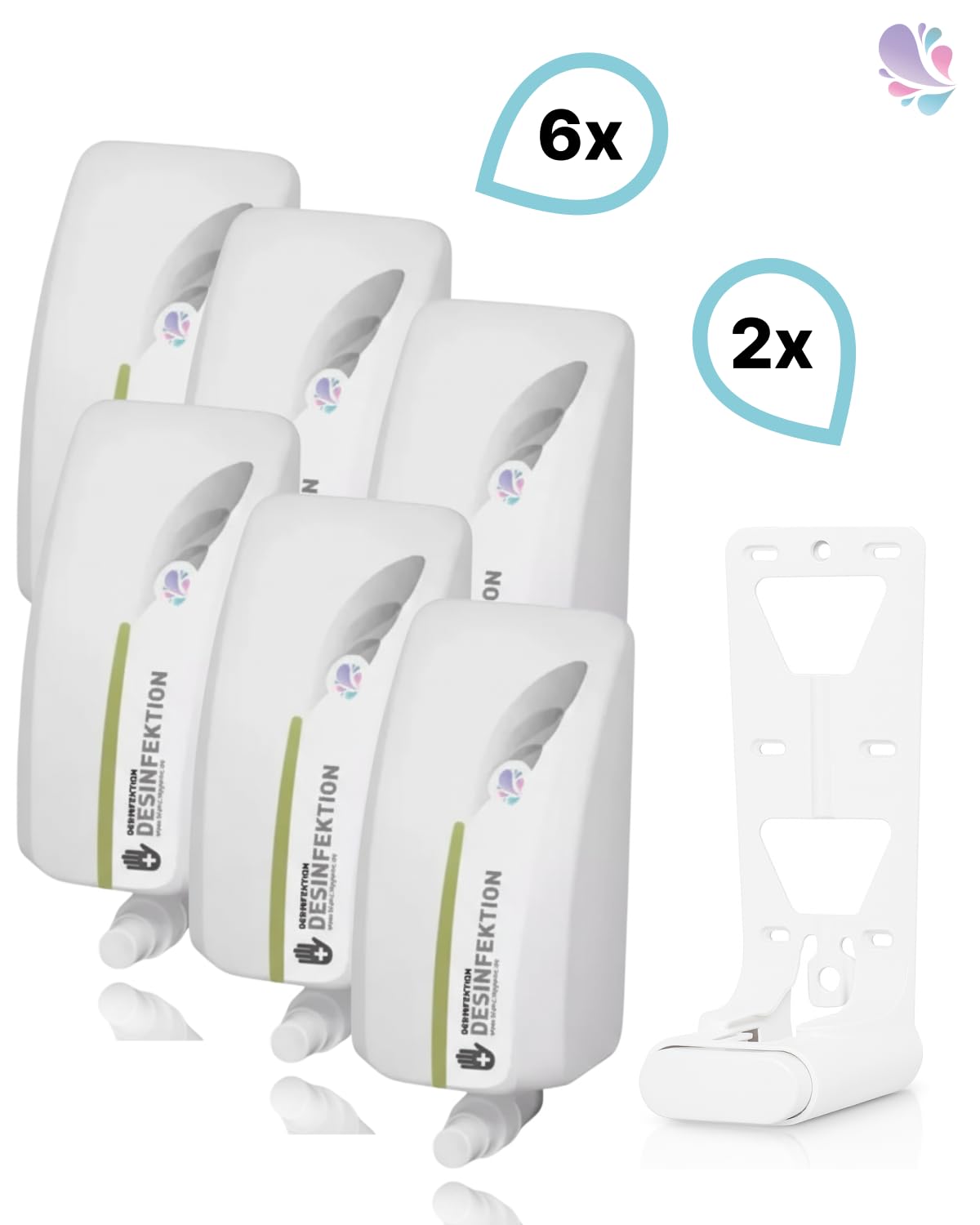 Lavela WC-Sitzreiniger SET 12.000 Anwendungen | 2 Spender + 6 Kartuschen à 1 Liter, 12.000 Anwendungen & Made in Germany