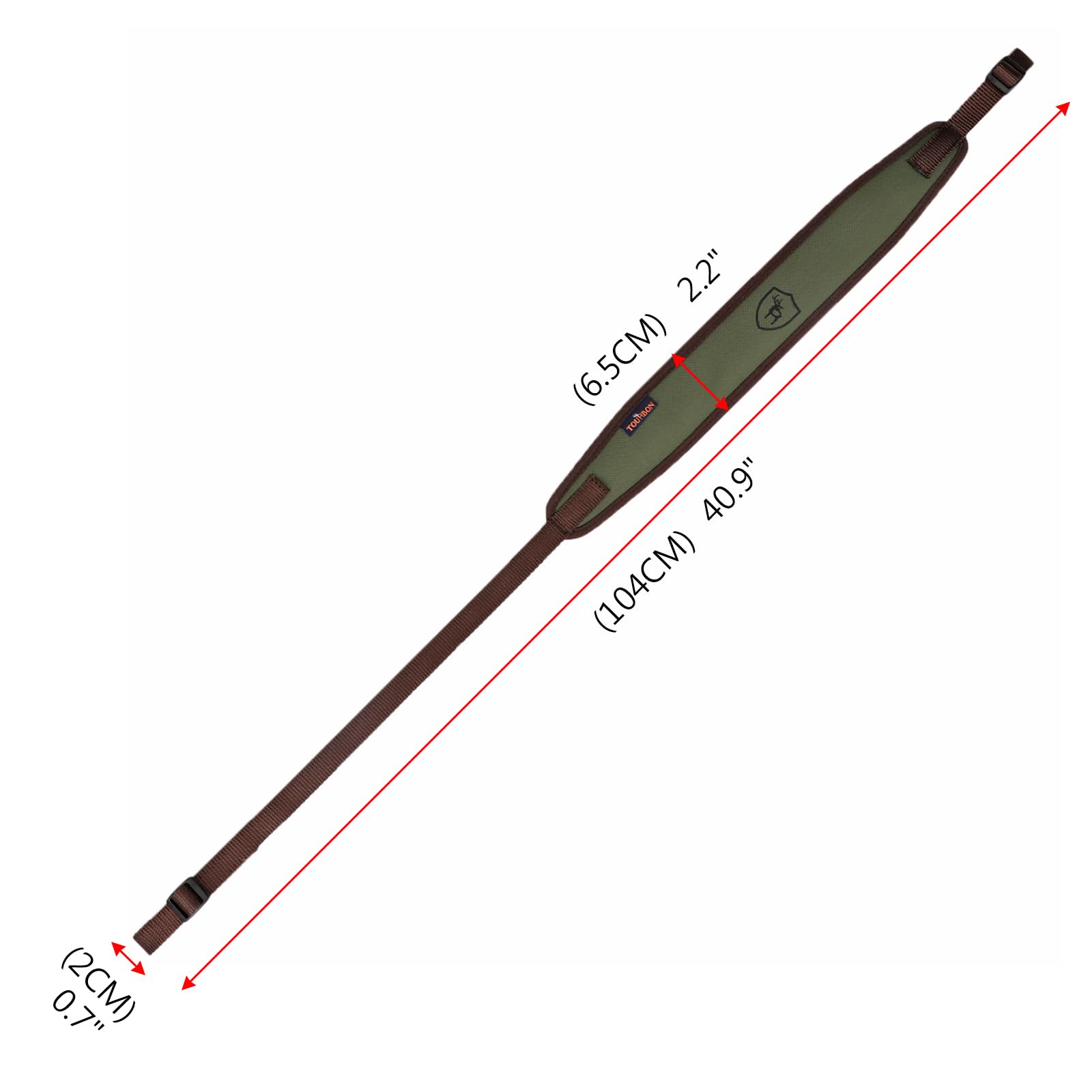 Tourbon 1680D antiscivolo-Fascia per fucile da caccia, cinghia regolabile in Neoprene, colore: verde