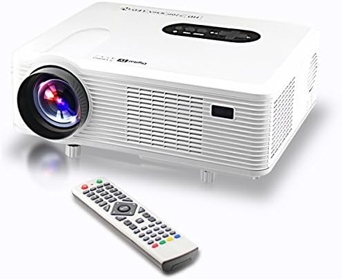 Excelvan 3000 Lumens HD LED Videoproiettore 3D Proiettore Home Theater HDMI VGA/USB/AV/Digital TV Projector Nativa 720p supporto 1080p (Bianco)