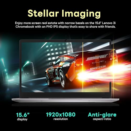 Lenovo IdeaPad 3i Chromebook Laptop 15.6 inch FHD Large Screen - 4GB RAM - 192GB Storage - Google Chromebook Kids School Student - HDMI - 2026 -Wi-Fi 6 - Long Battery Life