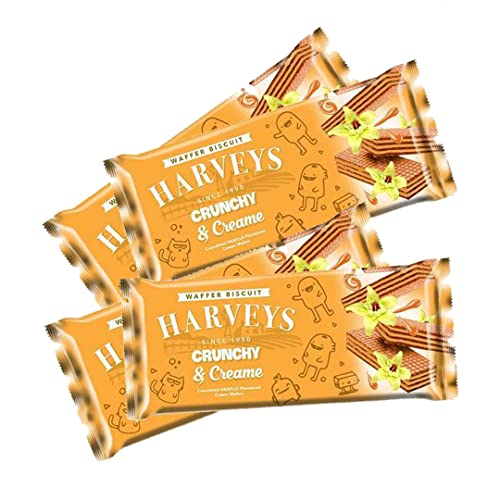 Image of HARVEYS CRUNCHY & CREAME WAFERS || Wafer || Biscuits || Pack of 4 ||150g x 4 || 600g (Vanilla)
