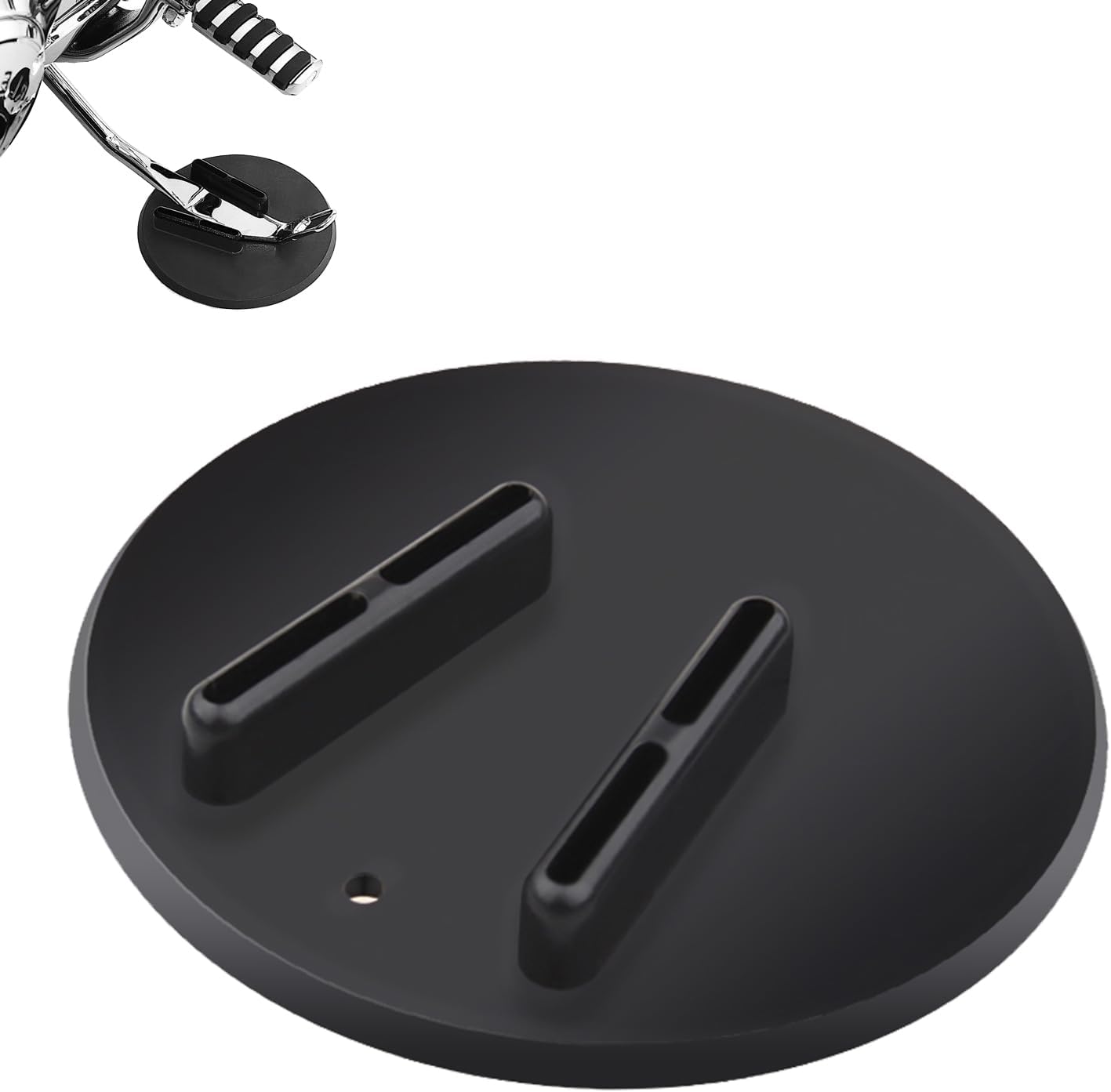 SUNPIE Motorcycle Accessories Universal Motor Bike Kickstand Plate for Harley All Heavy Cruiser Bike - Rugged Kick Stand Plates Floor Protector Prevents Sinking on Grass, Dirt & Hot Pavement, Black