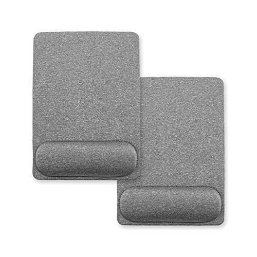 SenseAGE 2 Pack Enlarge Mouse Pad with Wrist Support, Ergonomic Mouse Mat with Non-Slip Base for Home, Office & Travel, Comfortable, Lightweight for Easy Typing and Pain Relief, Grey