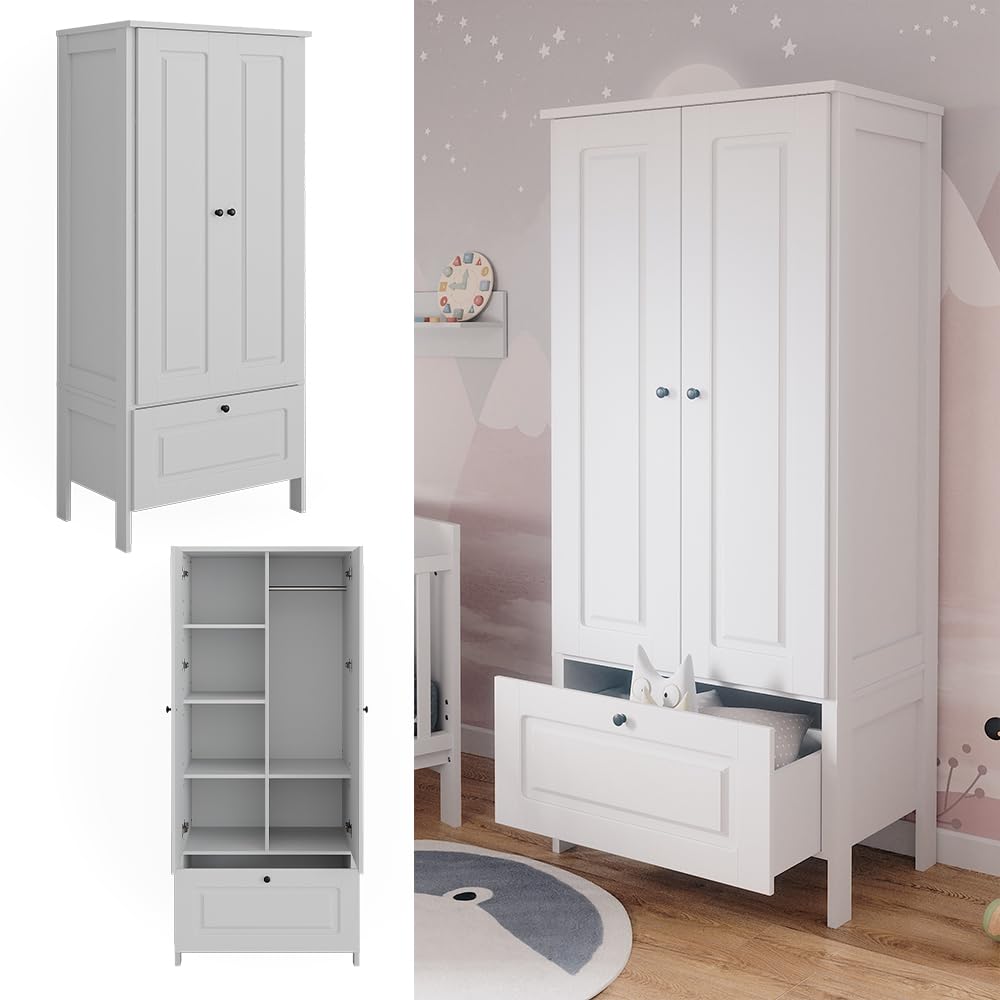 VitaliSpa Guardaroba per bambini Ajaton Bianco 83.3 x 187 cm