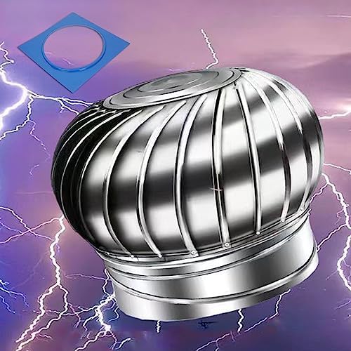 Attic Turbine Ventilator - 304 Stainless Steel Roof Vent Cap for Houses, Farms, & Industrial Use - 6-30 Inch Sizes for Chimney Stoves & Flue (300mm/11.8in)