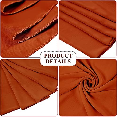 5 Pcs Chiffon Table Runner 10Ft -28x120 Inches Terracotta Sheer Chiffon Table Runner Chiffon Romantic Wedding Runner Overlays for Wedding Decor Birthday Party Bridal Baby Shower Table Decoration