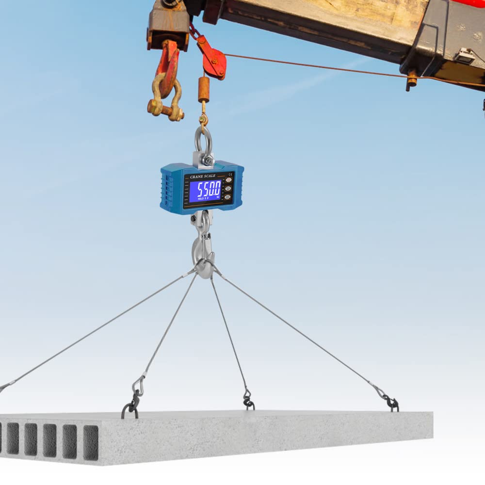 Báscula Colgante Digital 1T Recargable Con Mando a Distancia - Escala Electrónica de Alta Precisión 1000 kg Para Grúa Industrial