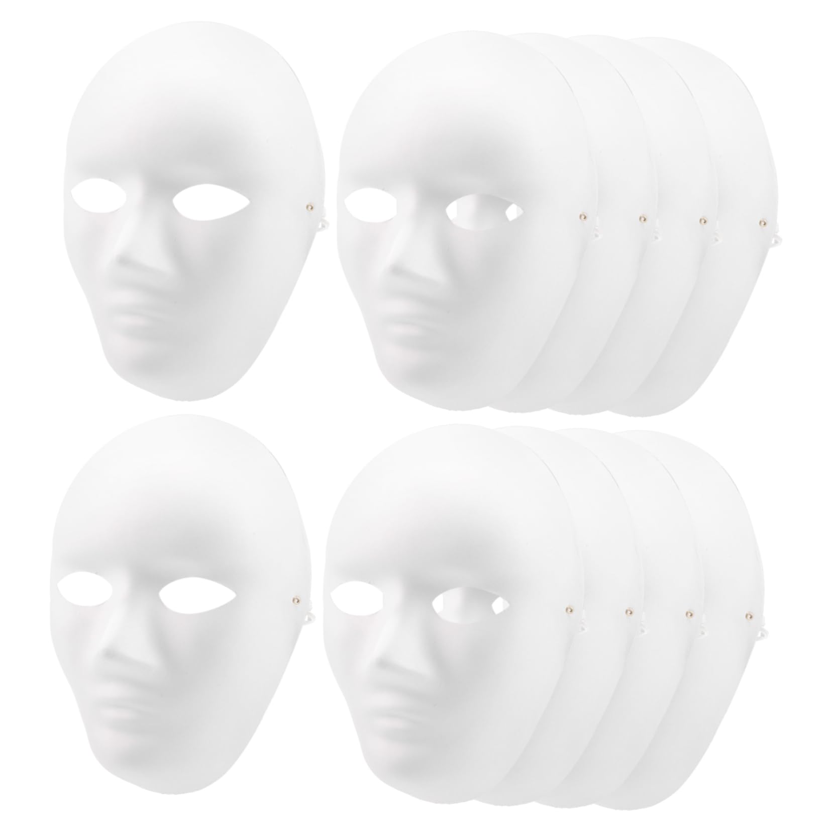 10 Stück Teiliges Weiße Papiermasken zum Bemalen DIY Vollgesichtsmasken für Halloween Karneval Kostümpartys Handgemachte Bastelmasken für Erwachsene und Jugendliche