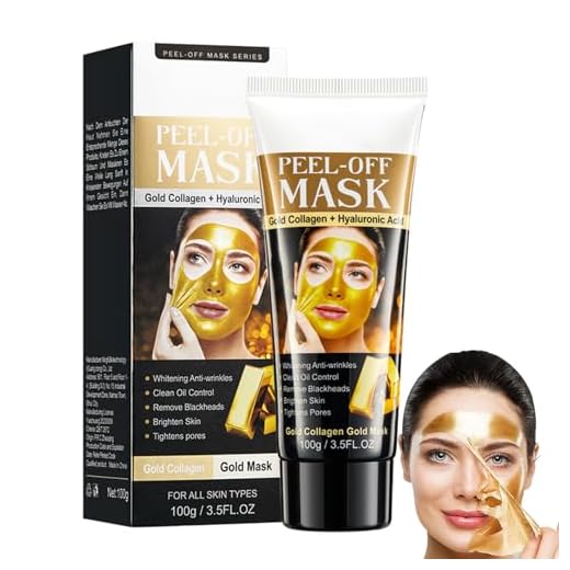 Blackhead Remover Mask,Mascarilla Facial Hidratante,Mascarilla Dorado Peel Off,Puntos Negros,Nariz Limpieza Facial,Exfoliante,Deep Cleansing,Hidrata Y Desintoxica La Piel,Mejora La Sequedad De La Piel