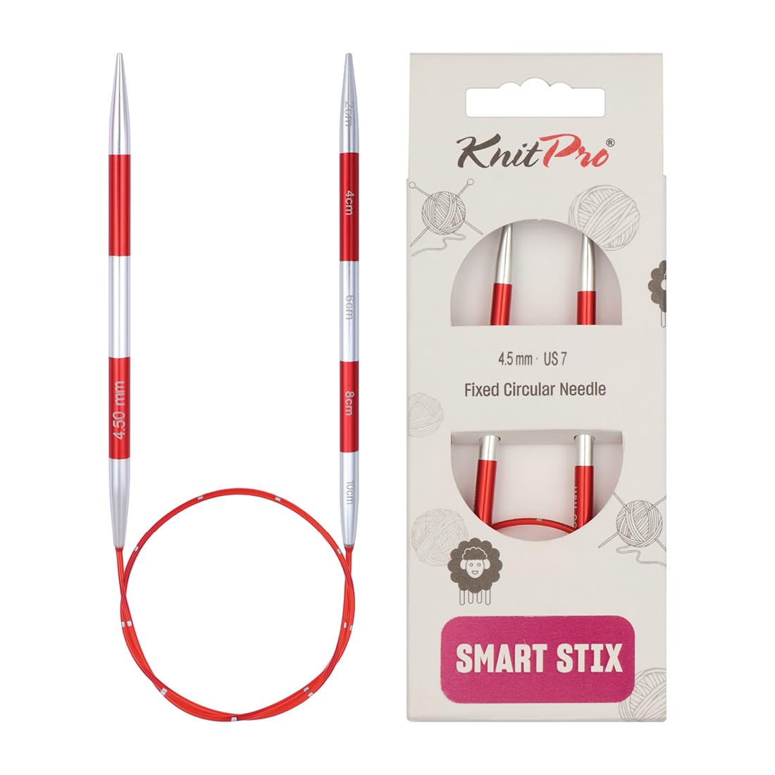 KnitPro Smartstix Fixed Circular Needles 16" (40cm) | 4.50mm