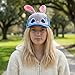 Seekora Bunny Officer Short Plush Baseball Cap with Adjustable Ears, Grey and Blue Rabbit Ears Hat for Girls Boys and Adults