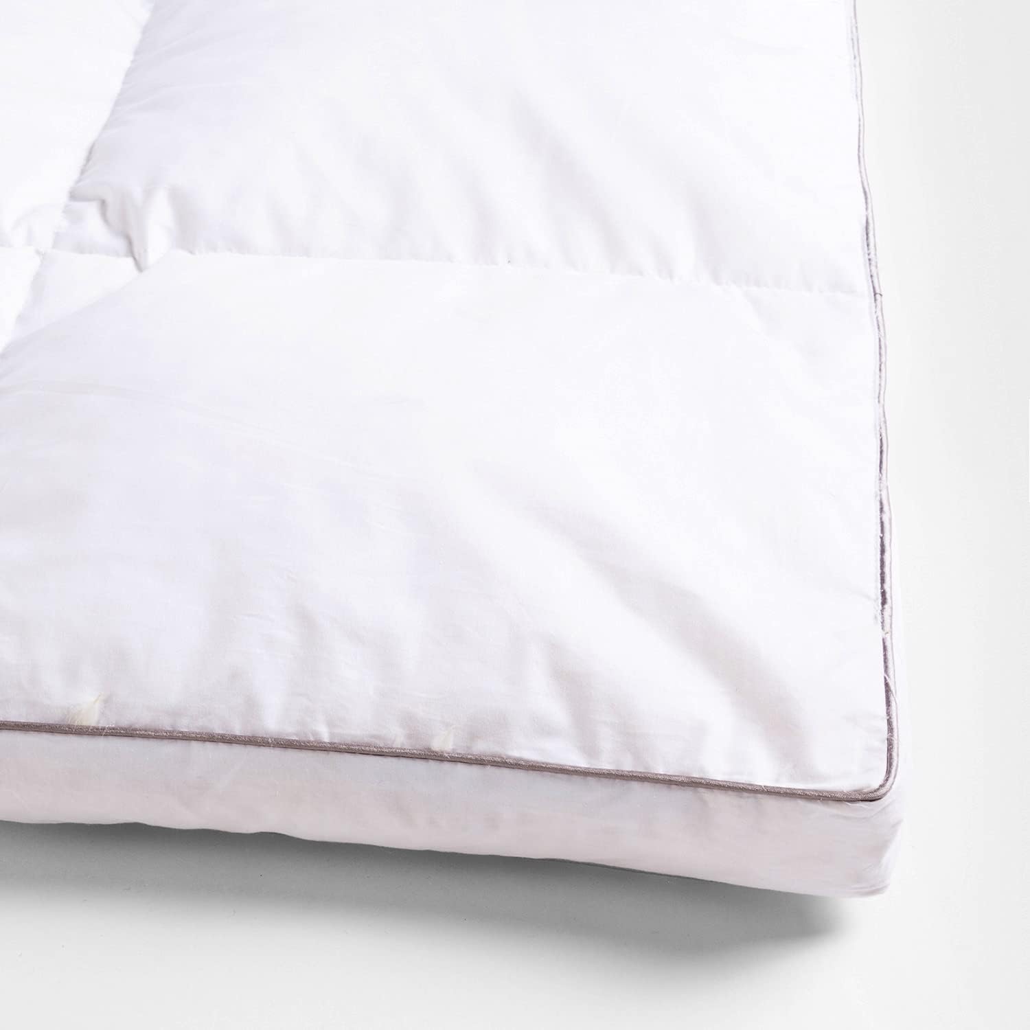 Classic Blanc - Topper / sovramaterasso extra morbido in piumino d'oca, cotone, 180 x 190/200 cm, letto da 180