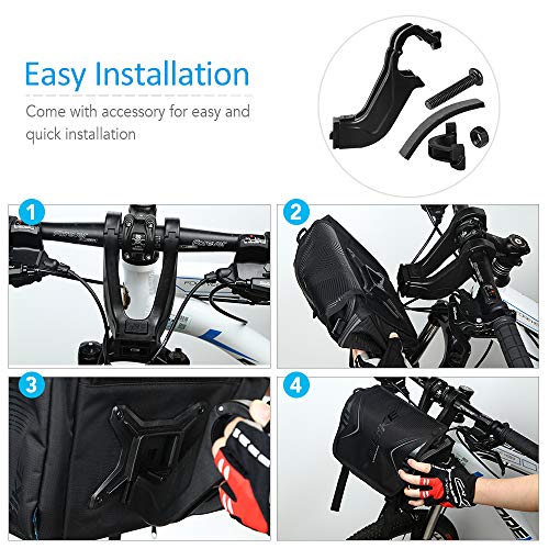 Gainty Bolsa frontal para bicicleta com capa impermeável Bolsa para ciclismo de segurança Grande ces