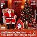 GLOSKIN 7 in 1 Weihnachtsmann Kostüm Set, Nikolaus Kostüm mit Mütze, Bart, Oberteil, Gürtel, Hose, stiefel und Geschenktüte für Weihnachts-Rollenspielpartys, Weihnachtsfeiern, Karneval und Theme