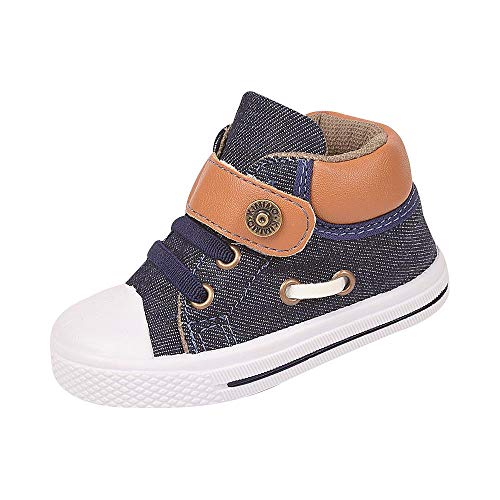 Tênis infantil Masculino Lona Confort Cano Médio Solado Leve Jeans Escuro 21/22