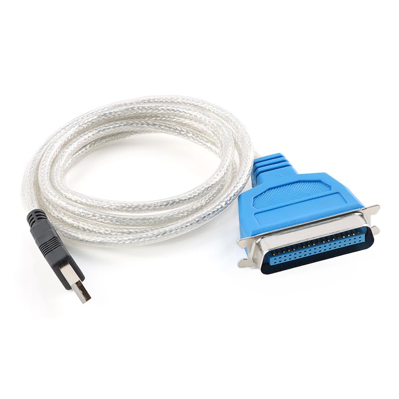 1Pc USB to Parallel Printer Cable Adapter, IEEE 1284 USB to DB25 36-Pin LPT Port Converter with PL2305 Chip for Printers, Scanners and Computers