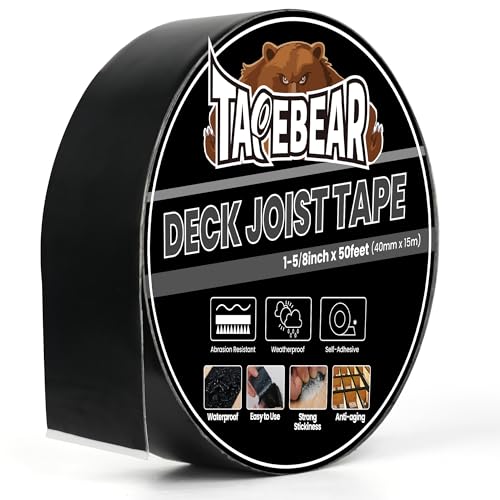 TAPEBEAR Cinta de Butilo Impermeable Autoadhesiva 40mmx15m, Cinta de Butilo para Reparación, Sellador Adhesivo Fuerte Extra para Cubiertas de Madera, Costuras