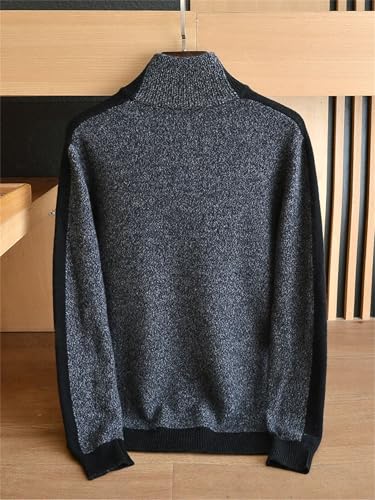 Men's Cashmere Knit Cardigan Sweater Stand Collar Long Sleeve Thick Fall Winter Loose Warm Outerwear3