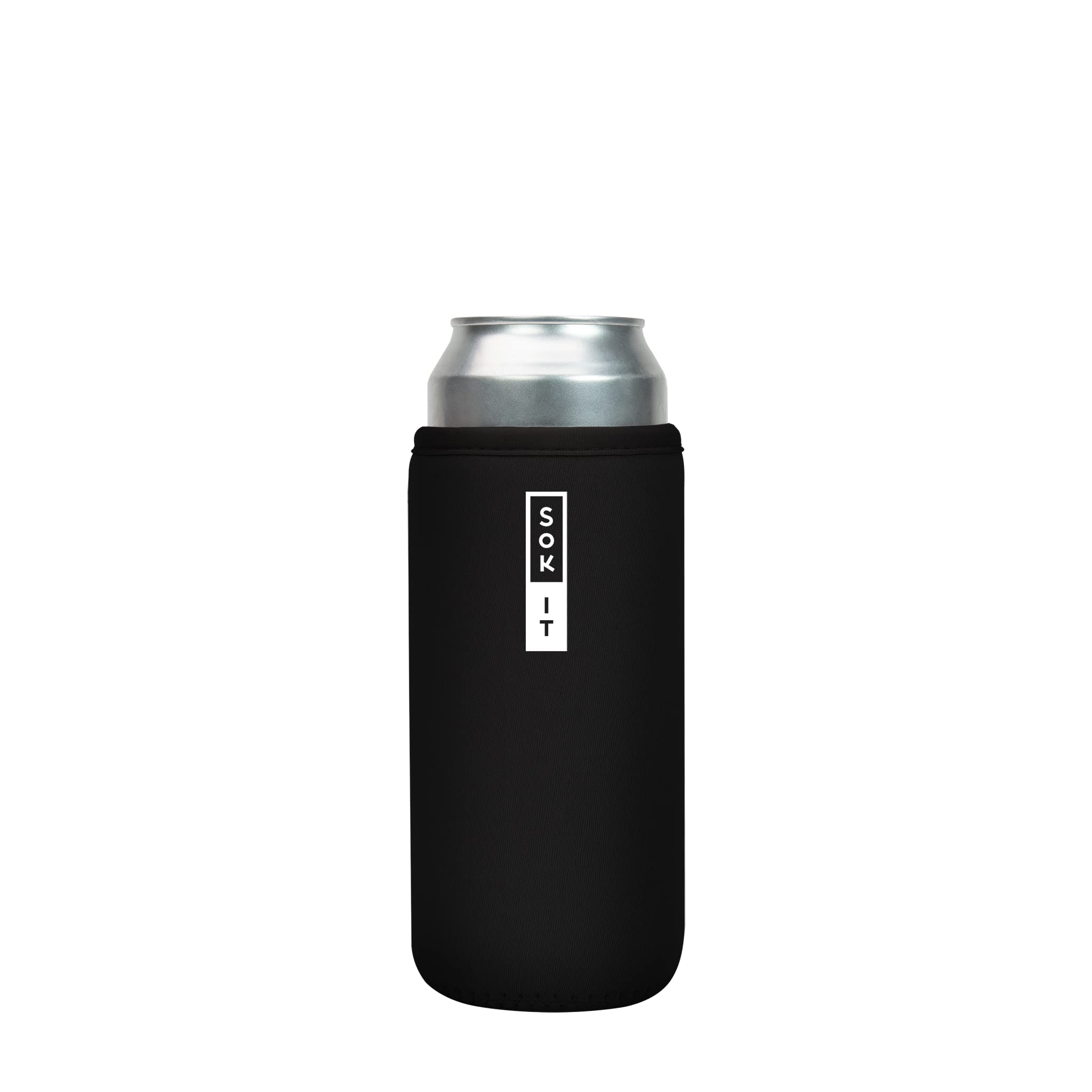Sok It CanSok Sleeve for Beer & Soda Insulated Neoprene Cover (Black, 25oz Can Sleeve)