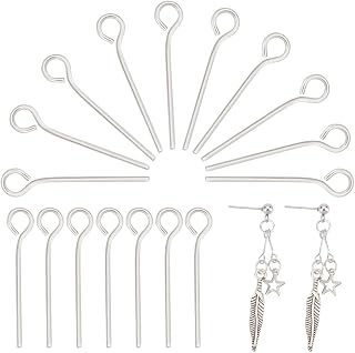UNICRAFTALE 1000pcs 304 Eyepins de Acero Inoxidable 16mm Open Eye Pins Head Pin Fabricación de Joyas Resultados de Bricolaje Componentes para Cuentas Fabricación de Conector Agujero 2mm Pin 0.6mm