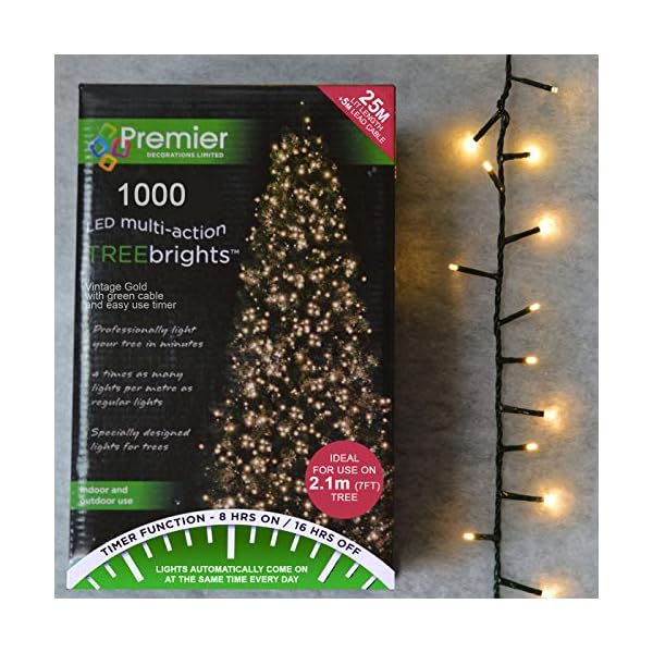 Premier Decorations 1000 LED Multi Action Weihnachtsbaum Brights White