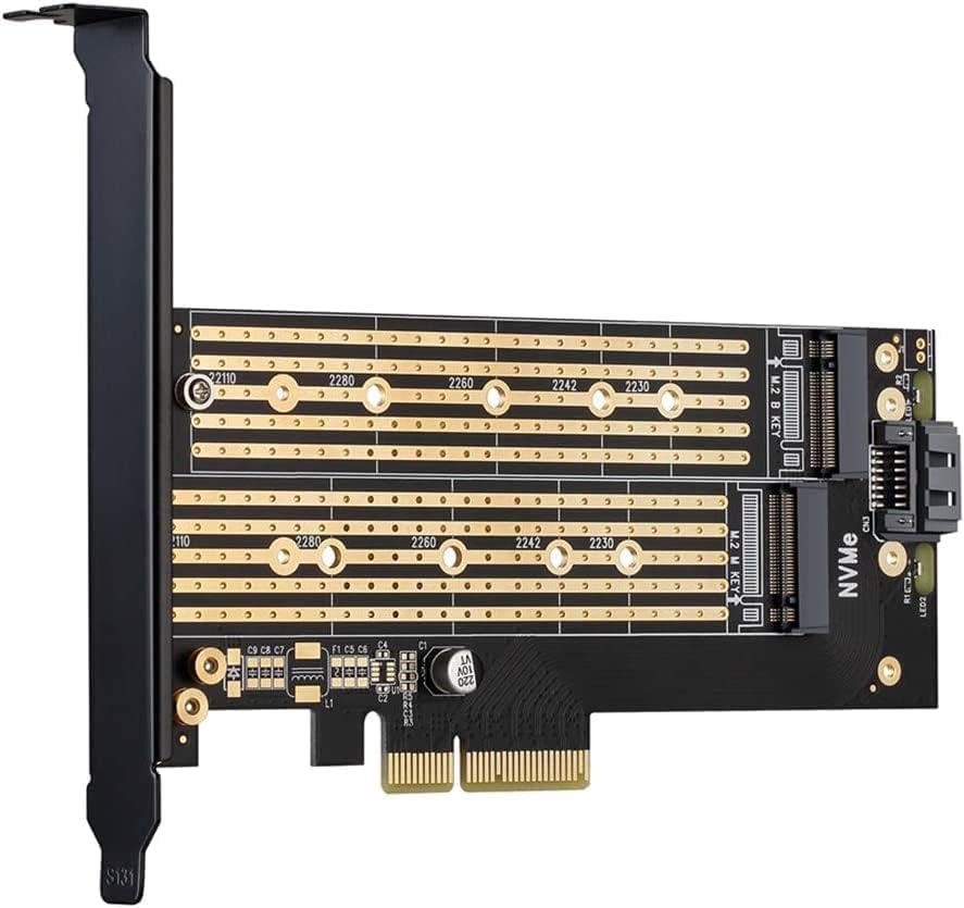 ULTRABYTES Dual M.2 PCIE Adapter for SATA or PCIE NVMe SSD with Advanced Heat Sink Solution,M.2 SSD NVME and SATA22110 2280 2260 2242 2230to PCI-e 3.0 x 4 Host Controller Expansion Card-image-33
