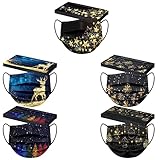 DolceTiger 50 Stück Weihnachten_masken_Mundschutz für Maske_Einweg Erwachsene Mund-Nasenschutz 3 lagig Weihnachtsdruck Santa Schneemann Elk Halstuch Schals für Christmas (A03, 50 Stück)