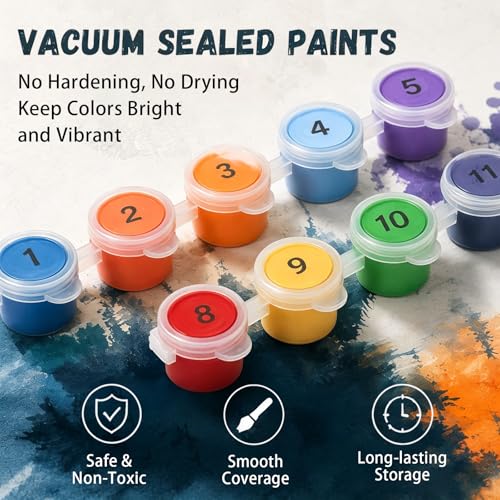 AUKELHJ 4 Pack Framed Paint by Numbers Kit for Adults, Halloween, 8x12 inch by AUKELHJ - Used condition - Image 7
