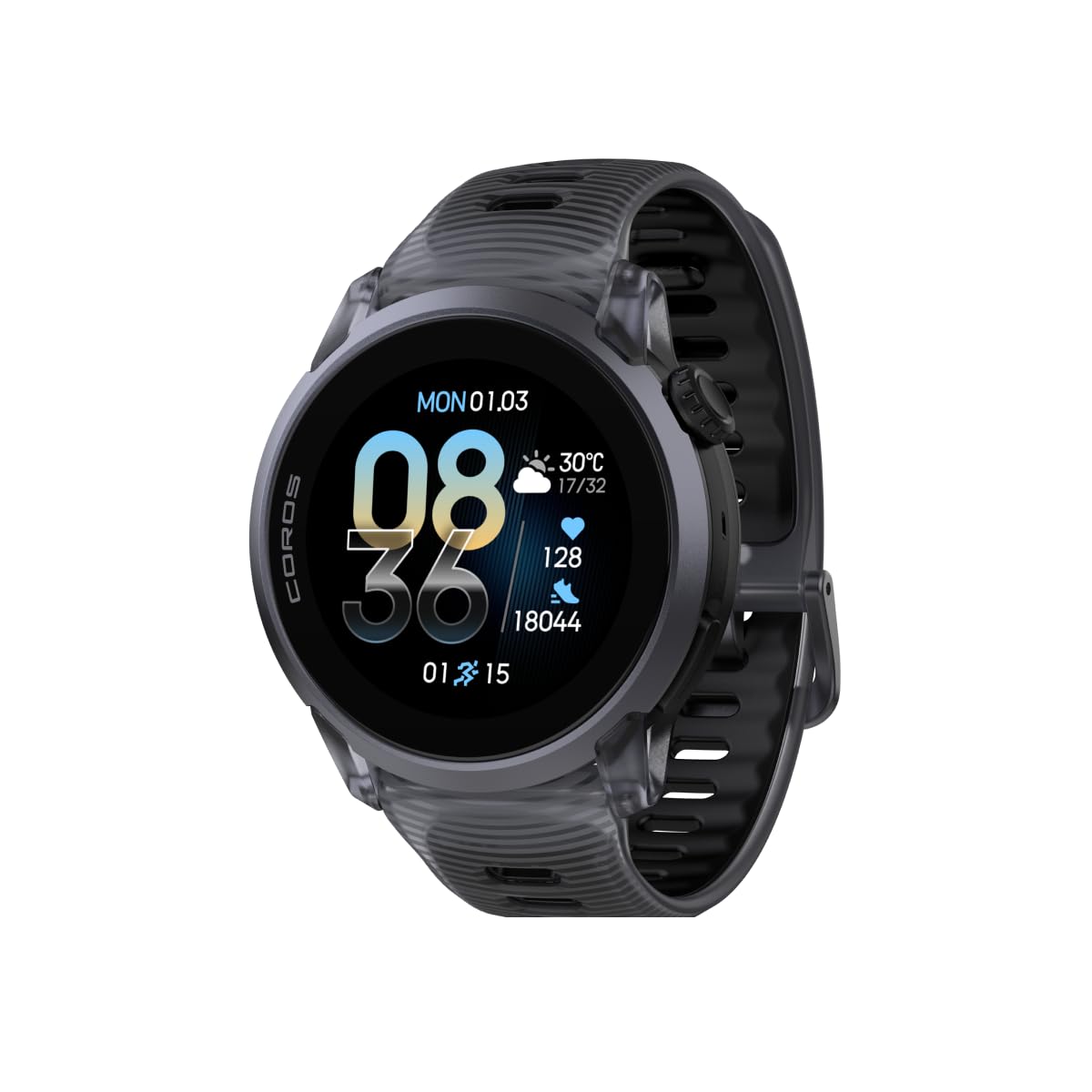 COROS PACE 4 Orologio GPS sportivo ultraleggero, 1,​2" Touchscreen AMOLED, 19 giorni di autonomia della batteria, Funzioni vocali, strumenti di allenamento avanzati, GPS, Corsa-​Nero Cristallo