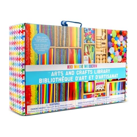 Kid Made Modern Arts and Crafts Kit - A DIY 1000+ Piece Hobby Craft Supplies & Materials Box for Creative Art Projects for Kids Ages 4 5 6 7 8 9 10 11 & 12 Year Old Girls & Boys Cover