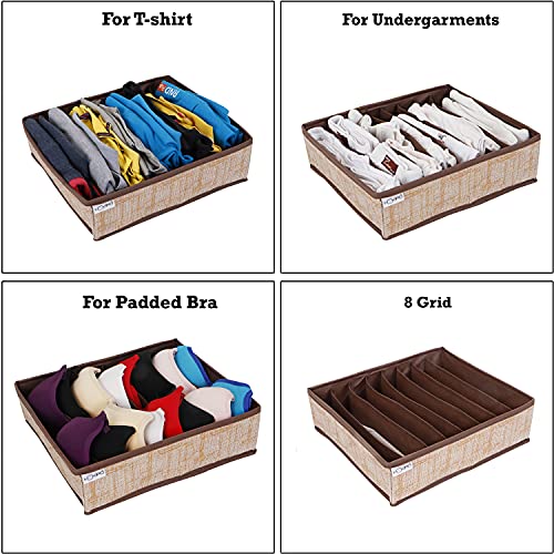 Image of HOKIPO Undergarment Organizer Storage Box for Drawers Bra Panty Socks Tie Lingerie Organizer for Wardrobe (IN-335)