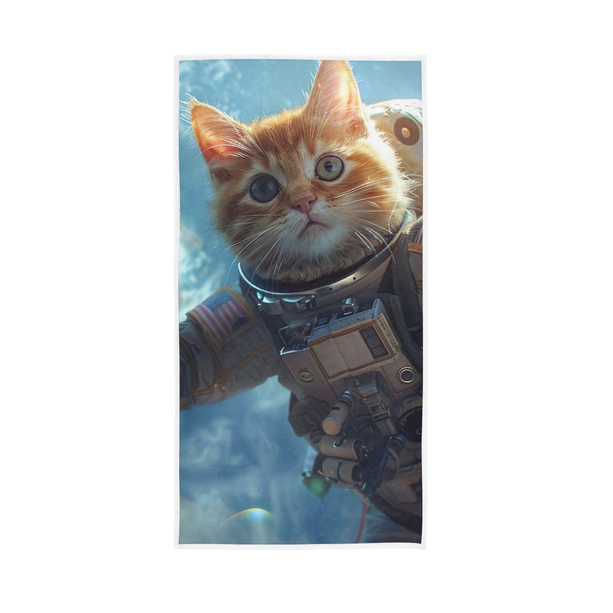 LSRCPD Cute Cat Astronaut in Space Hand Towels and Washcloths for Bathroom, Hand Towels for Bathroom, Travel, Camp, Hotel, Spa 15 x 30 Inches