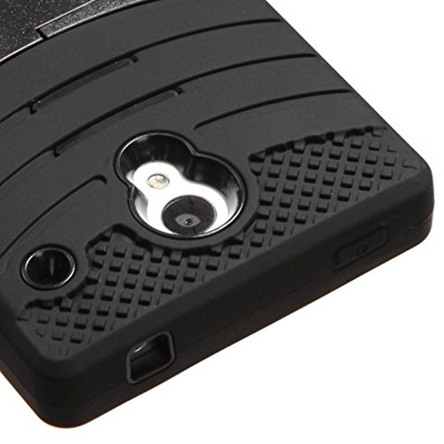 Mybat Asmyna Sharp 306 (Aquos Crystal) Wave Symbiosis Protector Cover (With Horizontal Stand) - Retail Packaging - Black #TOP3