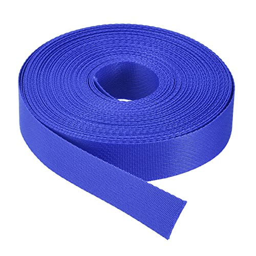 Image of MECCANIXITY Flat Nylon Webbing Strap 1 Inch 15 Yards Blue for Backpack, Cargo Strap, Luggage-rack