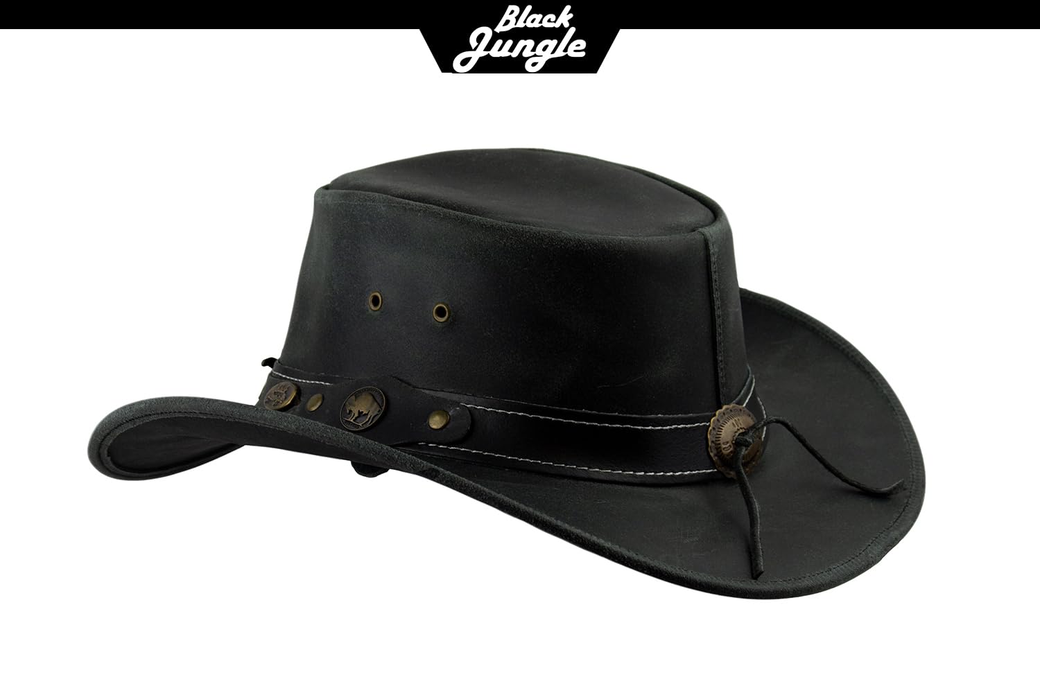 Black Jungle Eldorado Chapeau de cowboy en cuir style western australien