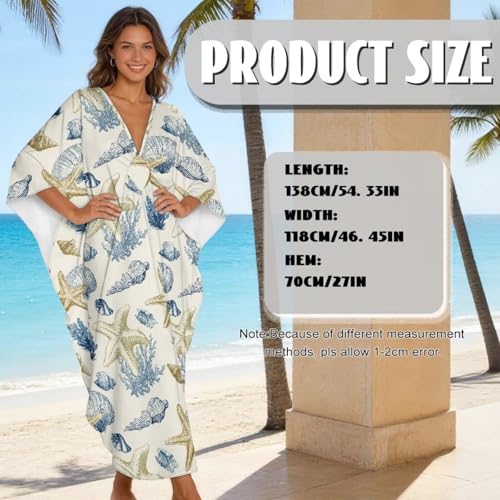 Kaftan transpirable y maxivestido de playa con protección solar sutil 7