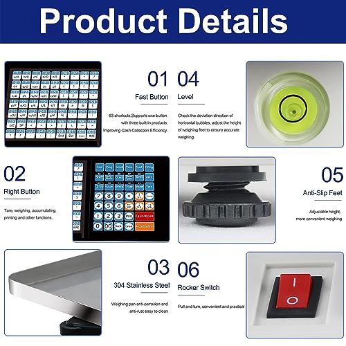 Báscula Digital Comercial con Impresora Térmica y Caja miniatura 6
