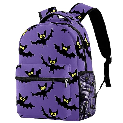 Sac à dos de voyage chauve-souris d'Halloween, cadeau multicolore pour enfant