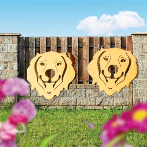 Golden Retriever Dog Face Stud Earrings, Gold-Tone, Adjustable Back2