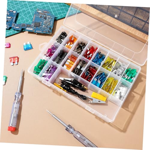 Kit de fusibles para automóvil, 1 set con probador y extractor de fusibles, estuche de almacenamiento portátil para autos, RV y camiones miniatura 4