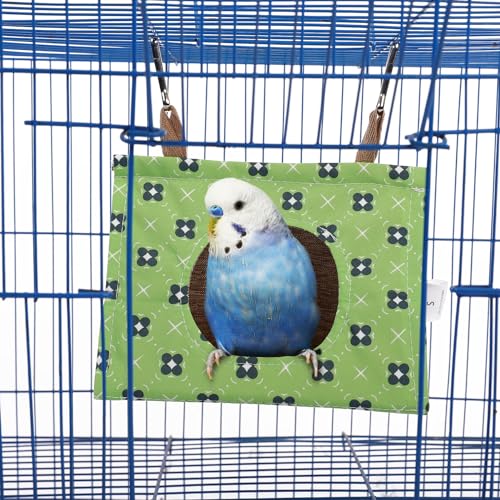 Image of KAMA BRIDAL Bird Nest Hanging Hammock Summer House Cage Tent for Small Pets Parrot Parakeet Myna Pigeon Parakeet Lovebird Nest Perch Stand Swing