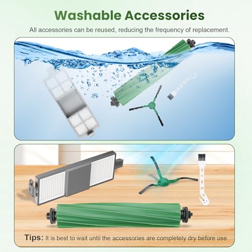 Image of 13 Pcs Replacement Parts Compatible with iRobot Roomba 205 DustCompactor Vac Robot Vacuum, Accessories Kit include 2 Main Brushes, 4 Filters, 6 Side Brushes, 1 Cleaning Tool