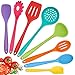Herogo Küchenhelfer Set, 8-teiliges Silikon Kochbesteck Set, Antihaft Hitzebeständig Küchenutensilien Kochgeschirr Set mit Silikonspatel/Löffel/Wender/Schöpfkelle - Bunt